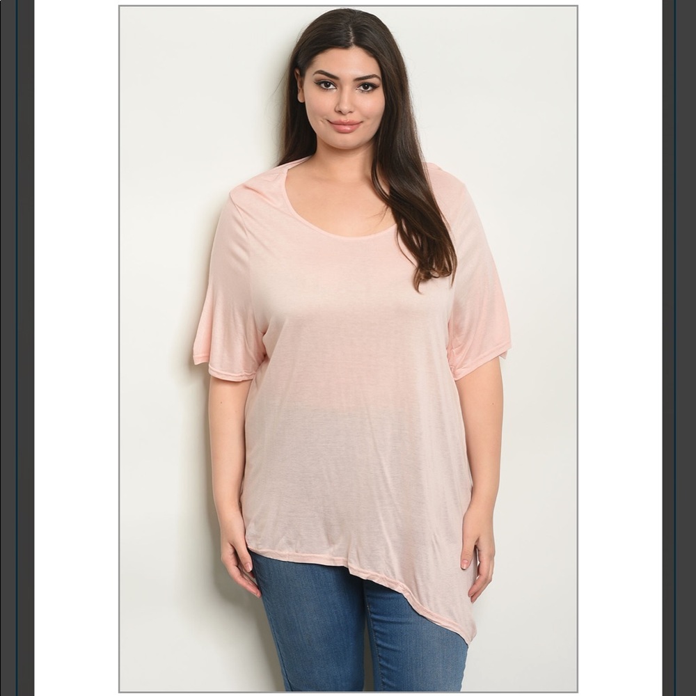 Plus Size Peach Tunic Top